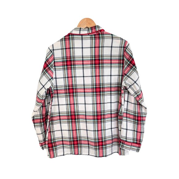 Wondershop Target Pajama Shirt Women Medium Flannel Plaid White Tartan Sleepwear - Picture 3 of 13